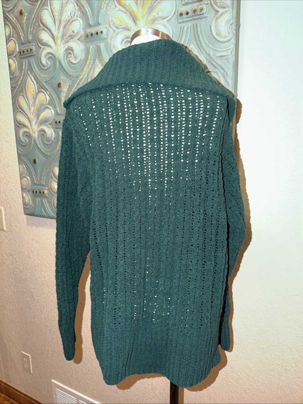 aerie Forest Green Cable-Knit Zip Cardigan - Picture 6 of 12